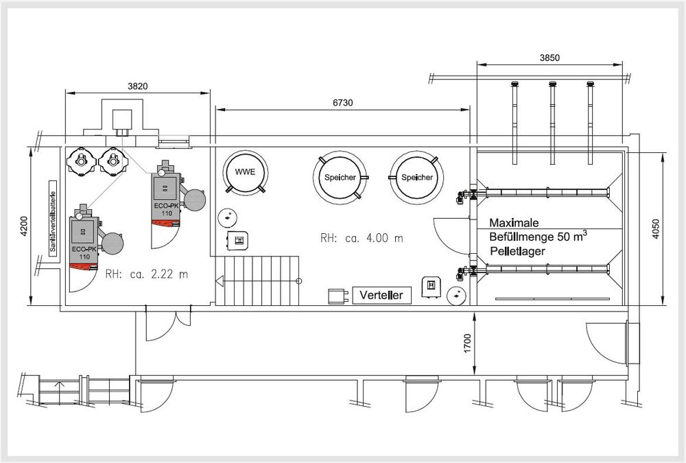 PB2: Durchdacht geplant: Die gesamte Pelletanlage passt in den bestehenden Technikraum.